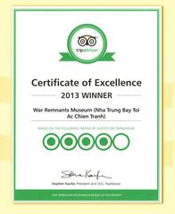 TripAdvisor Award 2013 at War Remnants Museum