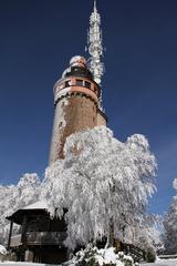 Tower on Merkur mountain in winter