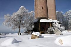 Merkur Tower in winter, Baden-Baden