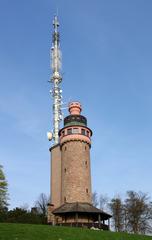 Aussichtsturm with antenna on Merkur mountain near Baden-Baden