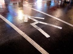 pedestrian road marking at Raohe Street Night Market