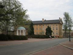 The Old Well and Old East residence hall at UNC Chapel Hill