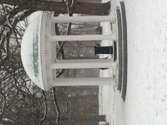 Old Well at the University of North Carolina in snow