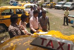 Vehicles on election duty at Barrackpore court, 2006