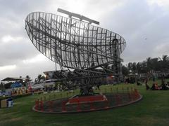 Vintage radar system displayed outdoors at PAF Museum