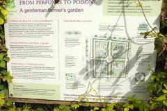 Information board in the kitchen garden of Packwood House