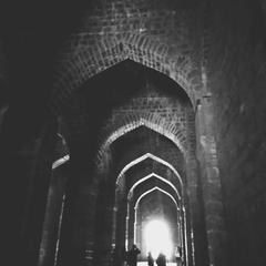 Blurred interior of Panhala fort showcasing historical architecture