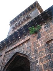 Panhala Fort gate with archway and stone walls