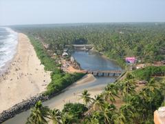 View of Payyambalam beach from top of skyline apartments