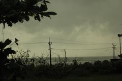 Payyambalam Beach in the rain