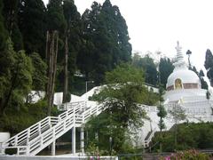 Buddhist Temple Peace Pagoda in Darjeeling, West Bengal, India