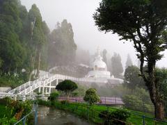 Japanese Peace Pagoda in Darjeeling full view