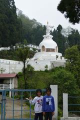 Peace Pagoda in Darjeeling with a serene sky backdrop