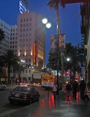 Hollywood Walk of Fame near Vine Street at night