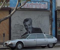 Cesar Romero and Citroën CX on Hollywood Boulevard