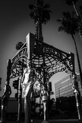 Four Ladies of Hollywood and statue of Marilyn Monroe at Hollywood Walk of Fame