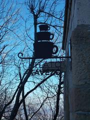 Erzsébet observation tower with café sign, Jánoshegy, Budapest