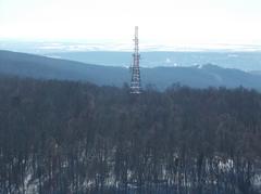 View to Hármaskút-tető tower from Elizabeth Lookout, Budapest