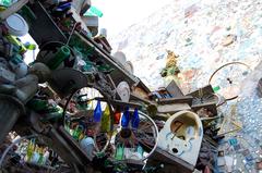 Detail of Philadelphia's Magic Gardens with intricate mosaic art