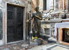 San Giuseppe Moscati statue inside Chiesa del Gesù Nuovo