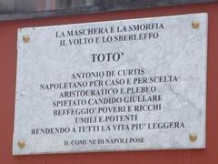 Commemorative plaque dedicated to Totò in Piazza Cavour, Naples