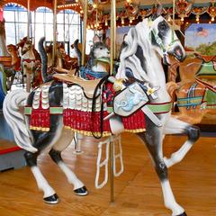 Horse figure on the Dentzel Carousel at Please Touch Museum in Philadelphia