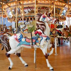 Lead horse on Dentzel Carousel at Please Touch Museum