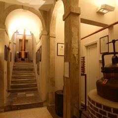 interior of Poli Grappa Museum with display cabinets