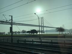 Vasco da Gama Bridge in Lisbon at sunset