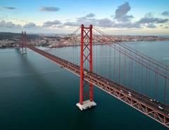 25 de Abril Bridge in Lisbon spanning the Tagus River