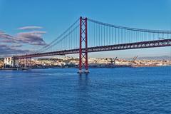 View of Lisbon from deck 12 of a cruise ship