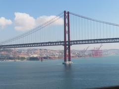 April 25 Bridge from water in Lisbon, Portugal