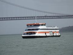 Transtejo ferry Lisbonense on Tagus river in Portugal