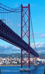 View of Lisbon from the deck of a cruise ship