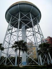 Big blue water tower in Kaohsiung