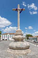 historical stone cross at Praça São Francisco in São Cristóvão