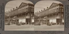 1929 stereo card view of the Lower Pontalba Building in New Orleans