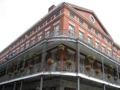 French Quarter corner balconies on lower Pontabla building