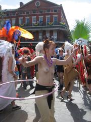 Costumed revelers in Jackson Square during Mardi Gras 2006