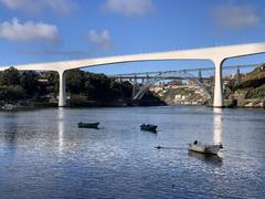 Vila Nova de Gaia view with the Douro River in Porto, Portugal