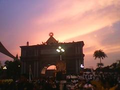 Afternoon near evening at the Porta Mariae in front of Cathedral during Traslacion Procession 2014