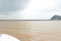 Prakasam Barrage in Vijayawada, India