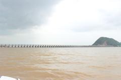 Prakasam Barrage on Krishna River in Andhra Pradesh