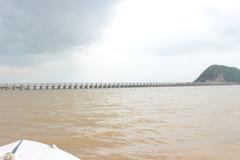 Prakasam Barrage in Vijayawada, Andhra Pradesh