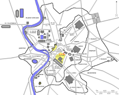 Plan with the Arch of Titus in red