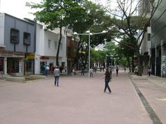 Calçadão da Praça da Savassi durante obras de requalificação em Belo Horizonte