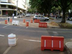 Desvio em obras na Praça da Savassi, Belo Horizonte