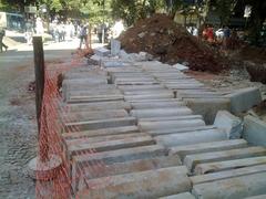 Construction work at Savassi Square in Belo Horizonte