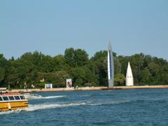 View of the Giardini Pubblici in Venice from Canale di San Marco