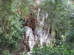 Statue of Victory riding a lion at Giardini della Biennale in Venice